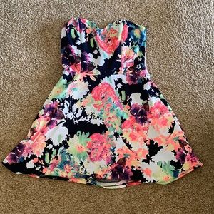 Colorful floral mini dress
